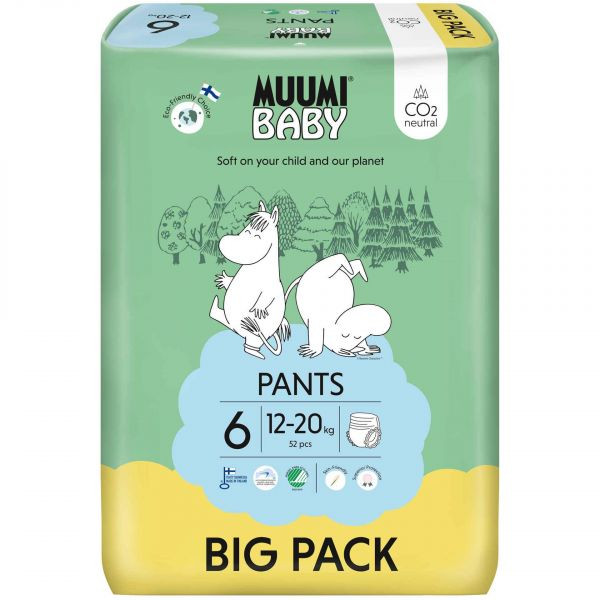 Muumi Baby Pants Big Pack Fraldas Cueca 6 (12-20Kg) X52